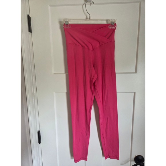 OFFLINE by Aerie Pants - OFFLINE by Aerie Real Me Crossover Leggings Pink High Rise 7/8 Length Medium